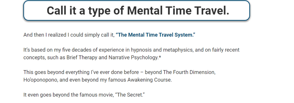 Mental Time Travel System review