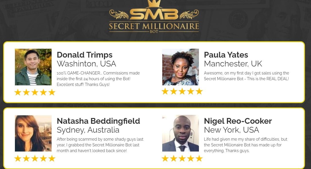 Secret millionaire bot reviews