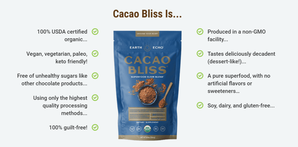 earth echo cacao bliss powder reviews