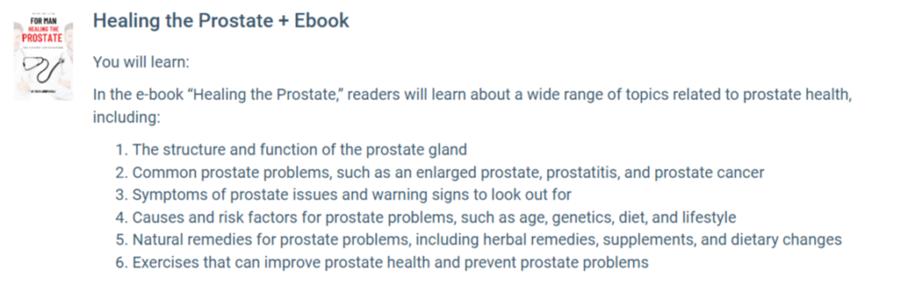 How does healing the prostate by dr. mark stengler work.