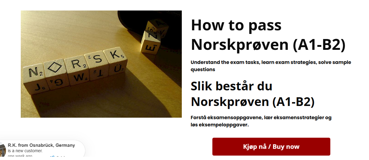 How to pass Norskprøven (A1 B2) course.