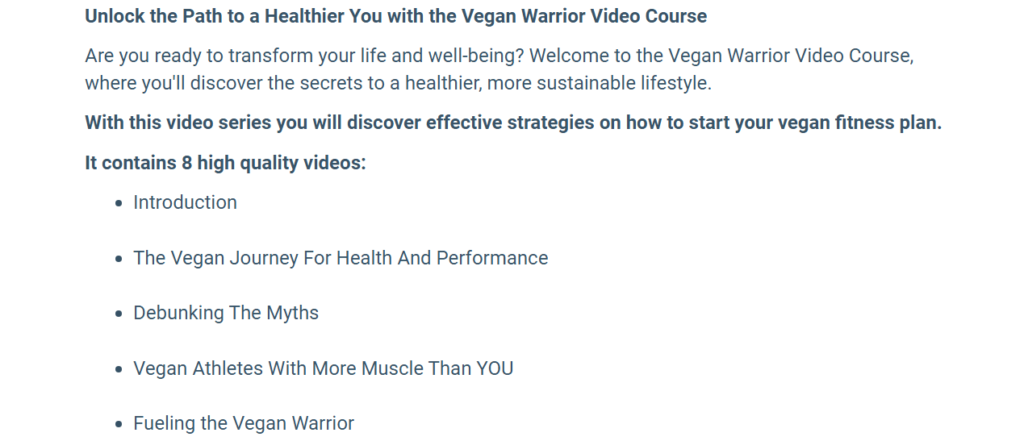 vegan warrior cookbook benefits