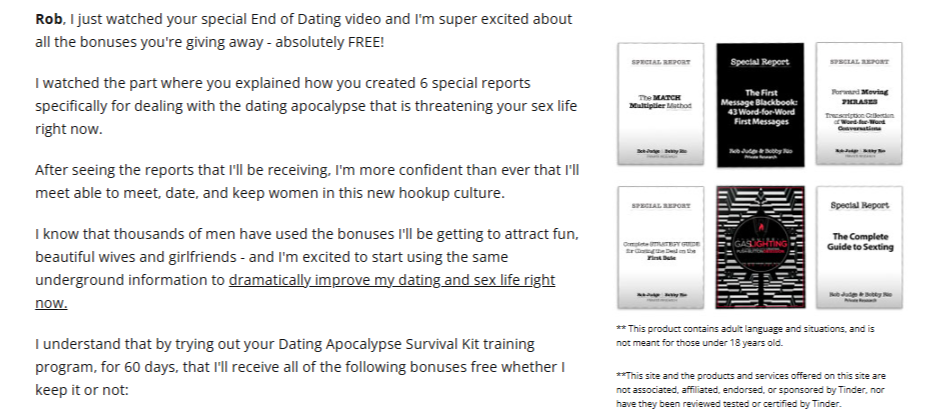 The Dating Apocolpyse consumer reports