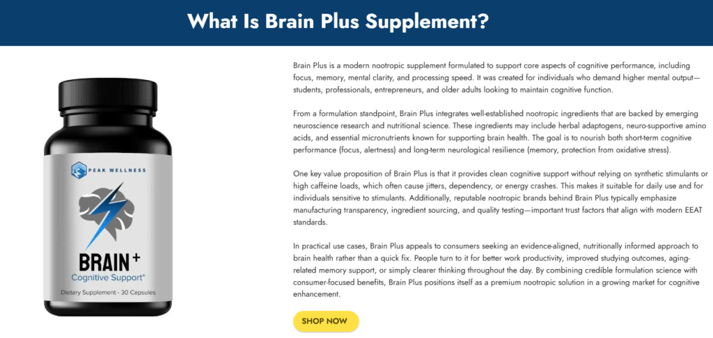 Brain Plus supplement reviews