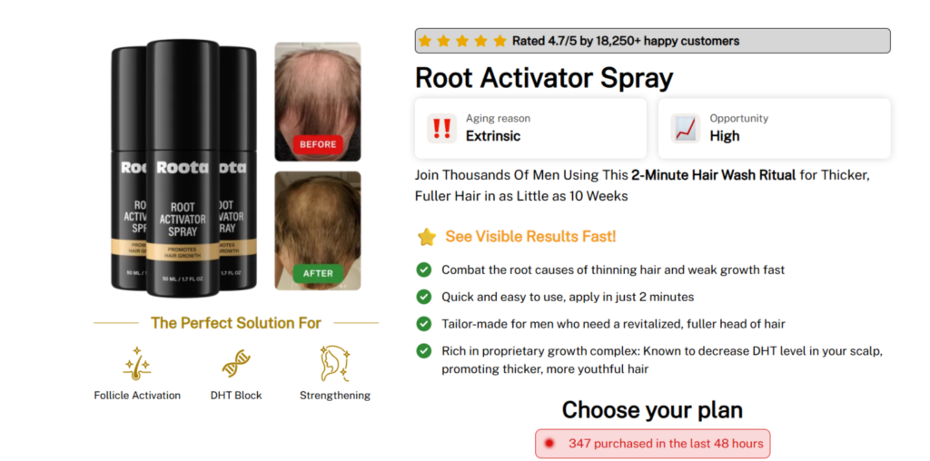 Roota Hair Activator Spray supplement consumer reports
